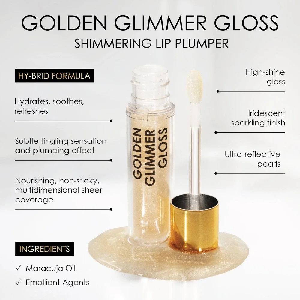 Natasha Denona Golden Glimmer Gloss‎ Shimmering Lip Plumper 5ml 0.169 Fl Oz
